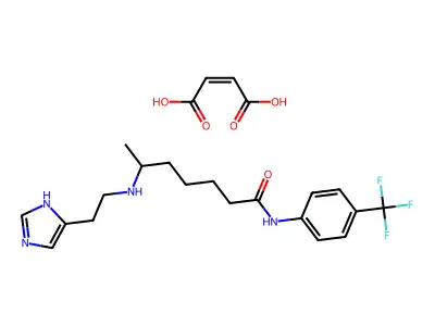 6-((2-(1H-Imidazol-5-yl)ethyl)amino)-N-(4-(trifluoromethyl)phenyl)heptanamide structure