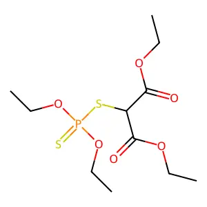 Phosphorodithioic acid, O,O-diethyl (S-(dicarbethoxy)methyl) ester structure