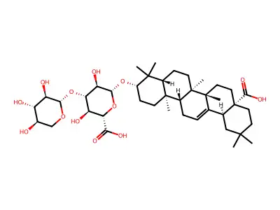 3-O-(Beta-D-Xylopyranosyl(1->3)-Beta-D-Glucopyranosiduronic Acid)Oleanolic Acid structure