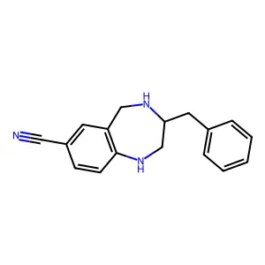 (3S)-3-benzyl-2,3,4,5-tetrahydro-1H-1,4-benzodiazepine-7-carbonitrile structure