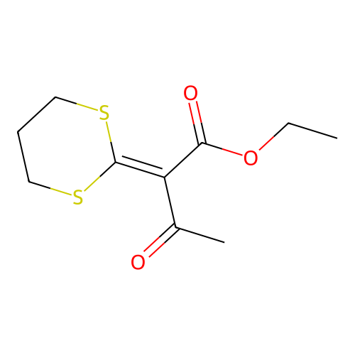 Ethyl 2-(1,3-dithian-2-ylidene)-3-oxobutanoate structure