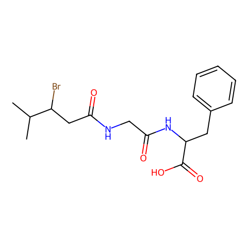 D,L-2-Bromoisocaproylglycyl-D,L-phenylalanine structure