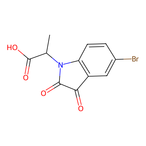 2-(5-bromo-2,3-dioxo-2,3-dihydro-1H-indol-1-yl)propanoic acid structure