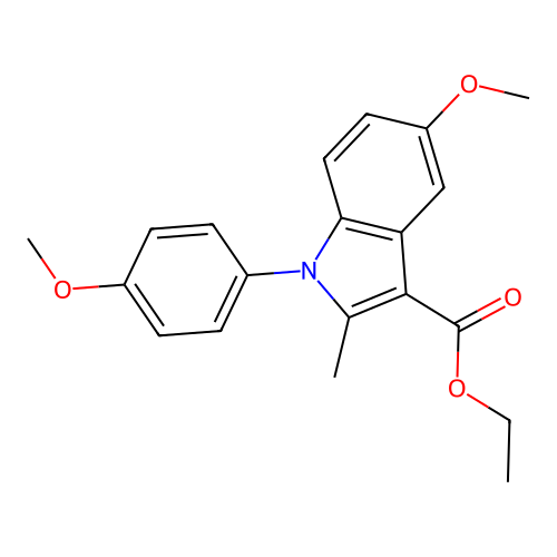 ethyl 5-methoxy-1-(4-methoxyphenyl)-2-methyl-1H-indole-3-carboxylate structure