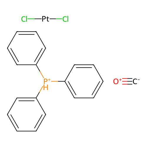 cis-Carbonyldichloro(triphenylphosphine)platinum structure