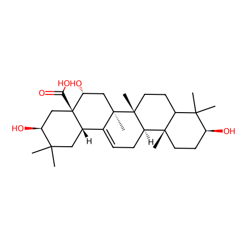 3,16,21-Trihydroxyolean-12-en-28-oic acid structure
