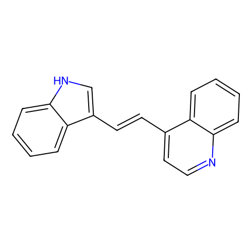 4-[2-(1H-indol-3-yl)vinyl]quinoline structure