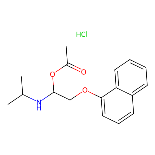 Ethanol, 1-(isopropylamino)-2-(1-naphthyloxy)-, acetate (ester), hydrochloride structure