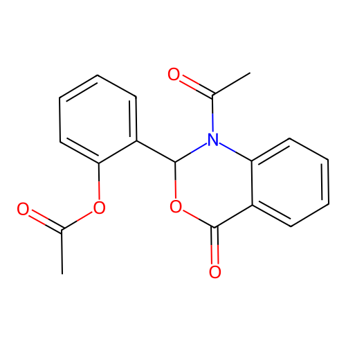 2-(1-acetyl-4-oxo-1,4-dihydro-2H-3,1-benzoxazin-2-yl)phenyl acetate structure