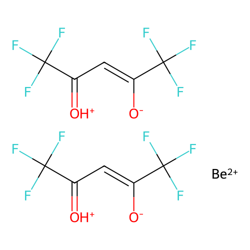 beryllium bis((Z)-1,1,1,5,5,5-hexafluoro-4-oxoniumylidenepent-2-en-2-olate) structure