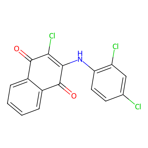 2-Chloro-3-(2,4-dichloroanilino)naphthoquinone structure