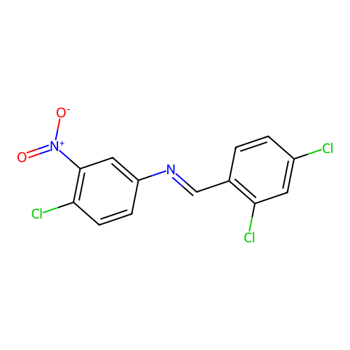 4-Chloro-N-[(E)-(2,4-dichlorophenyl)methylidene]-3-nitroaniline structure
