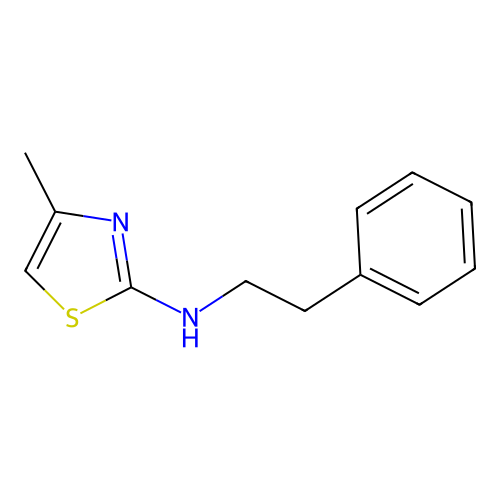 4-methyl-N-(2-phenylethyl)-1,3-thiazol-2-amine structure