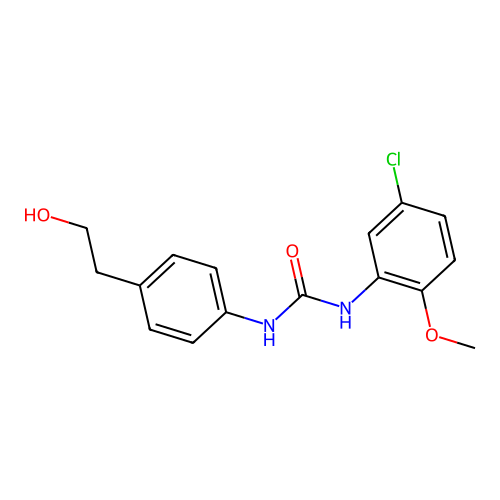 Urea, 1-(5-chloro-2-methoxyphenyl)-3-[4-(2-hydroxyethyl)phenyl]- structure