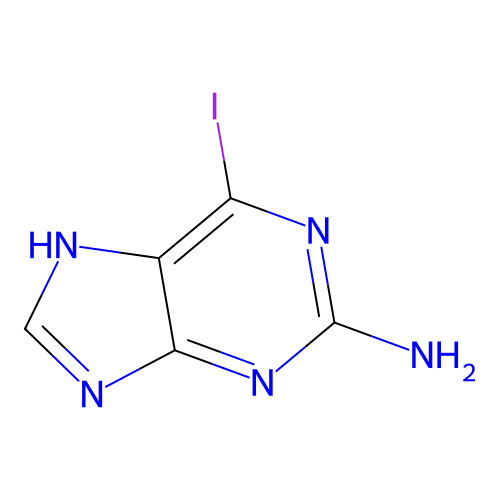 2-Amino-6-iodopurine structure