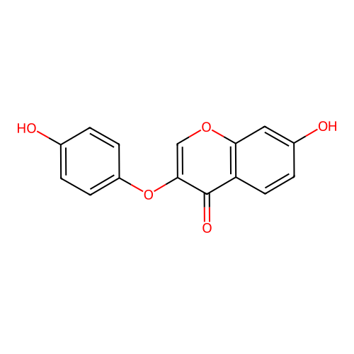 7-hydroxy-3-(4-hydroxyphenoxy)-4H-chromen-4-one structure