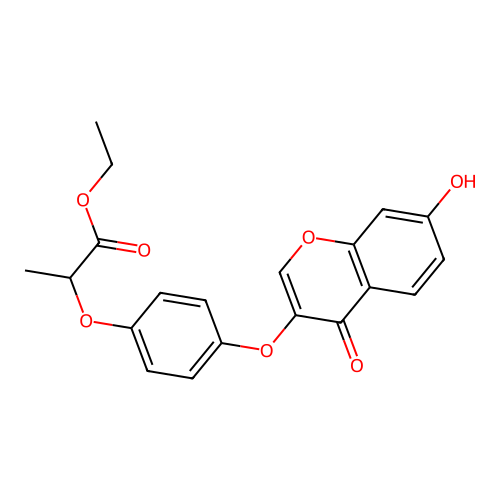 ethyl 2-(4-((7-hydroxy-4-oxo-4H-chromen-3-yl)oxy)phenoxy)propanoate structure