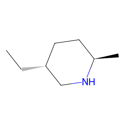 rac-(2R,5R)-5-ethyl-2-methylpiperidine, trans structure