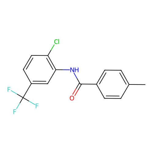N-[2-chloro-5-(trifluoromethyl)phenyl]-4-methylbenzamide structure