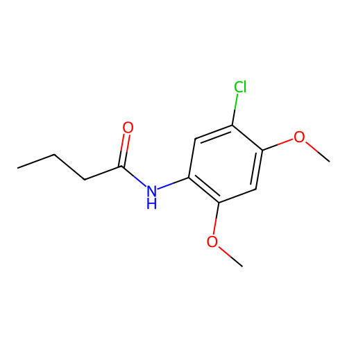 N-(5-chloro-2,4-dimethoxyphenyl)butanamide structure