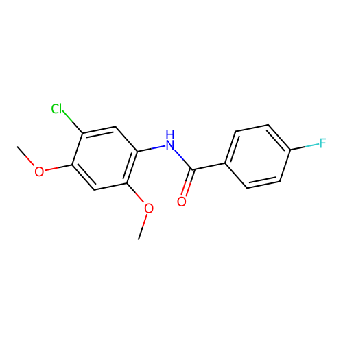 N-(5-chloro-2,4-dimethoxyphenyl)-4-fluorobenzamide structure