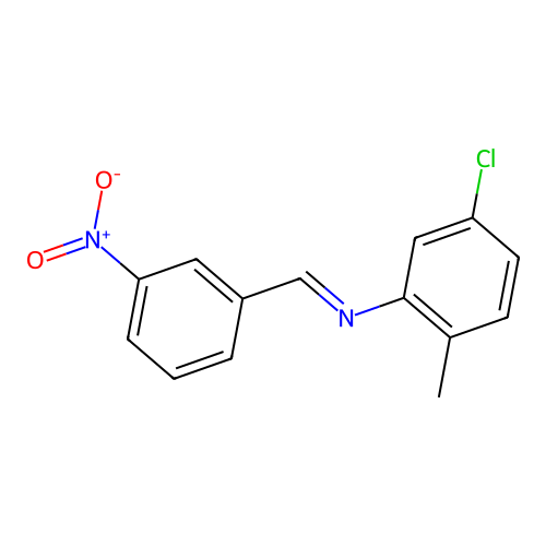 5-Chloro-N-(3-nitrobenzylidene)-O-toluidine structure
