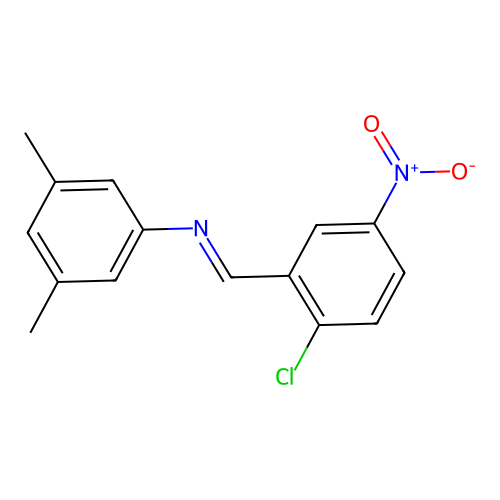N-(2-chloro-5-nitrobenzylidene)-3,5-dimethylaniline structure