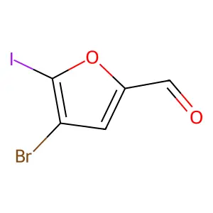 4-Bromo-5-iodofuran-2-carbaldehyde structure