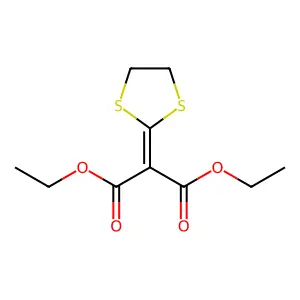 Propanedioic acid, 1,3-dithiolan-2-ylidene-, diethyl ester structure