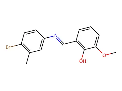 2-{(E)-[(4-bromo-3-methylphenyl)imino]methyl}-6-methoxyphenol structure