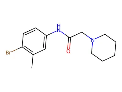 N-(4-bromo-3-methylphenyl)-2-(piperidin-1-yl)acetamide structure