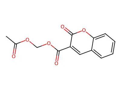 Acetyloxymethyl 2-oxochromene-3-carboxylate structure