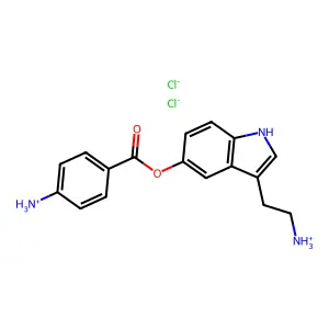 Indol-5-ol, 3-(2-aminoethyl)-, p-aminobenzoate (ester), dihydrochloride structure
