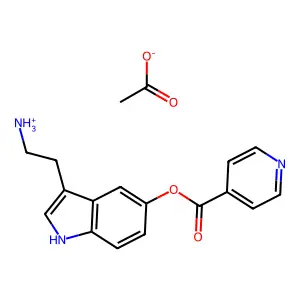 Isonicotinic acid, 3-(2-aminoethyl)indol-5-yl ester, monoacetate structure