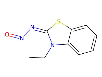 N-(3-ethyl-1,3-benzothiazol-2-ylidene)nitrous amide structure