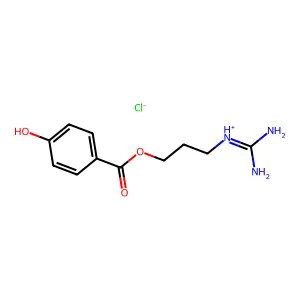 3-Carbamimidamidopropyl 4-hydroxybenzoate--hydrogen chloride (1/1) structure
