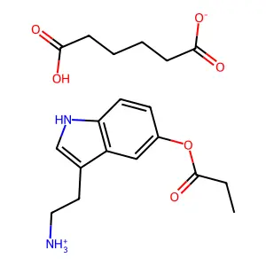 Indol-5-ol, 3-(2-aminoethyl)-, propionate (ester), adipate (1:1) structure