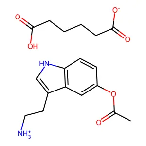 Indol-5-ol, 3-(2-aminoethyl)-, acetate (ester), adipate (1:1) structure