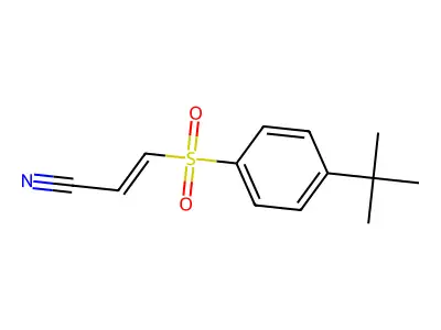 3-(4-叔丁基苯基)磺酰基-2-丙烯腈 structure