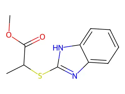methyl 2-(1H-1,3-benzodiazol-2-ylsulfanyl)propanoate structure