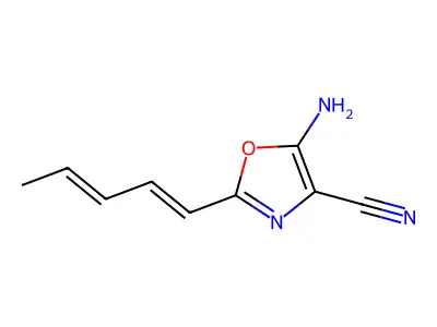 5-Amino-2-(1E,3E)-1,3-pentadien-1-yl-4-oxazolecarbonitrile structure