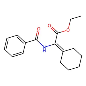 Ethyl 2-benzamido-2-cyclohexylideneacetate structure