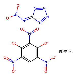 Lead, (N-nitro-1H-tetrazol-5-aminato)[2,4,6-trinitro-1,3-benzenediolato(2-)]di- structure