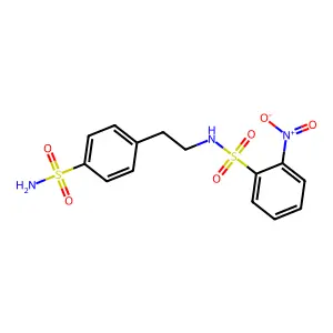 2-nitro-N-[2-(4-sulfamoylphenyl)ethyl]benzenesulfonamide structure