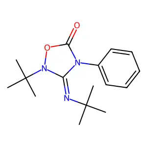 2-tert-Butyl-3-(tert-butylimino)-4-phenyl-1,2,4-oxadiazolidin-5-one structure