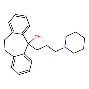 5H-Dibenzo(a,d)cyclohepten-5-ol, 10,11-dihydro-5-(3-piperidinopropyl)- structure