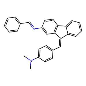 4-[[2-(benzylideneamino)fluoren-9-ylidene]methyl]-N,N-dimethylaniline structure