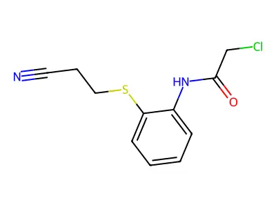 2-chloro-N-[2-(2-cyanoethylsulfanyl)phenyl]acetamide structure