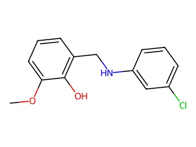 2-(((3-Chlorophenyl)amino)methyl)-6-methoxyphenol structure