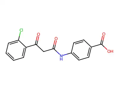 4-[3-(2-Chlorophenyl)-3-oxopropanamido]benzoic acid structure